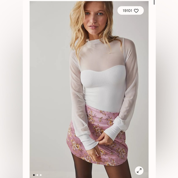 Free People Partially Mesh Long Sleeve Maroon Dark Red Size XS and S - Picture 8 of 10